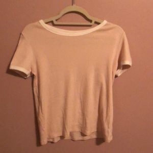Baby pink crew neck tee